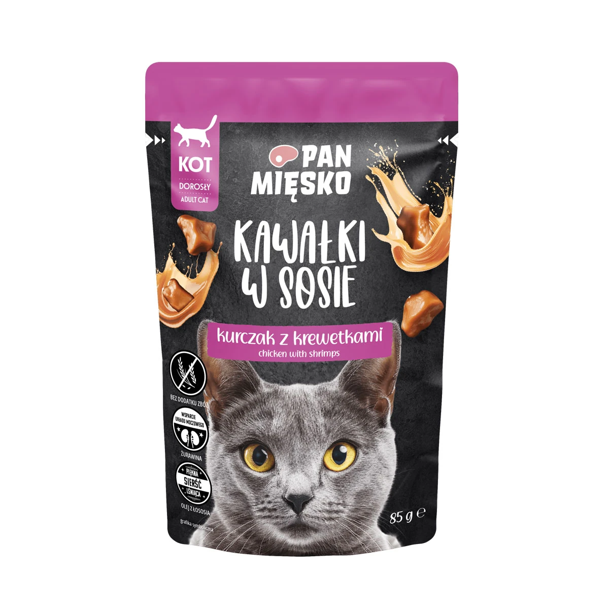 Pan Mięsko w sosie Kurczak z Krewetkami 85g - mokra karma dla kotów