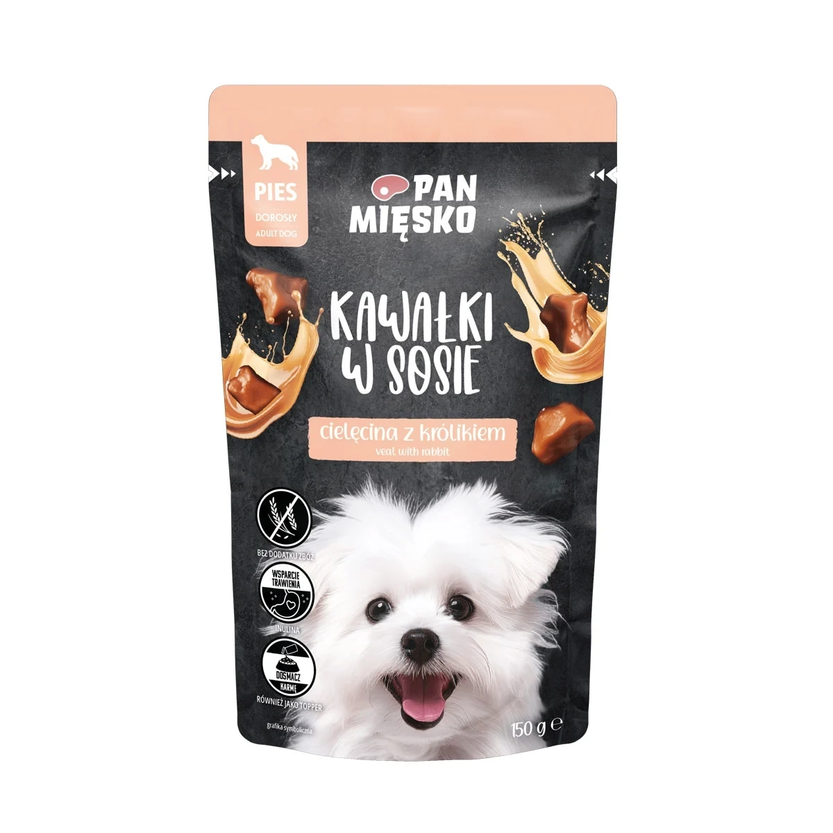 Pan Mięsko w sosie Cielęcina z Królikiem 150g - mokra karma dla psa