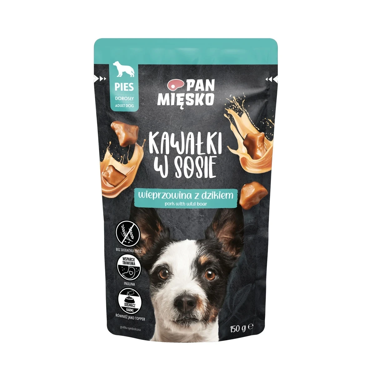 Pan Mięsko w sosie Wieprzowina z Dzikiem 150g - mokra karma dla psa