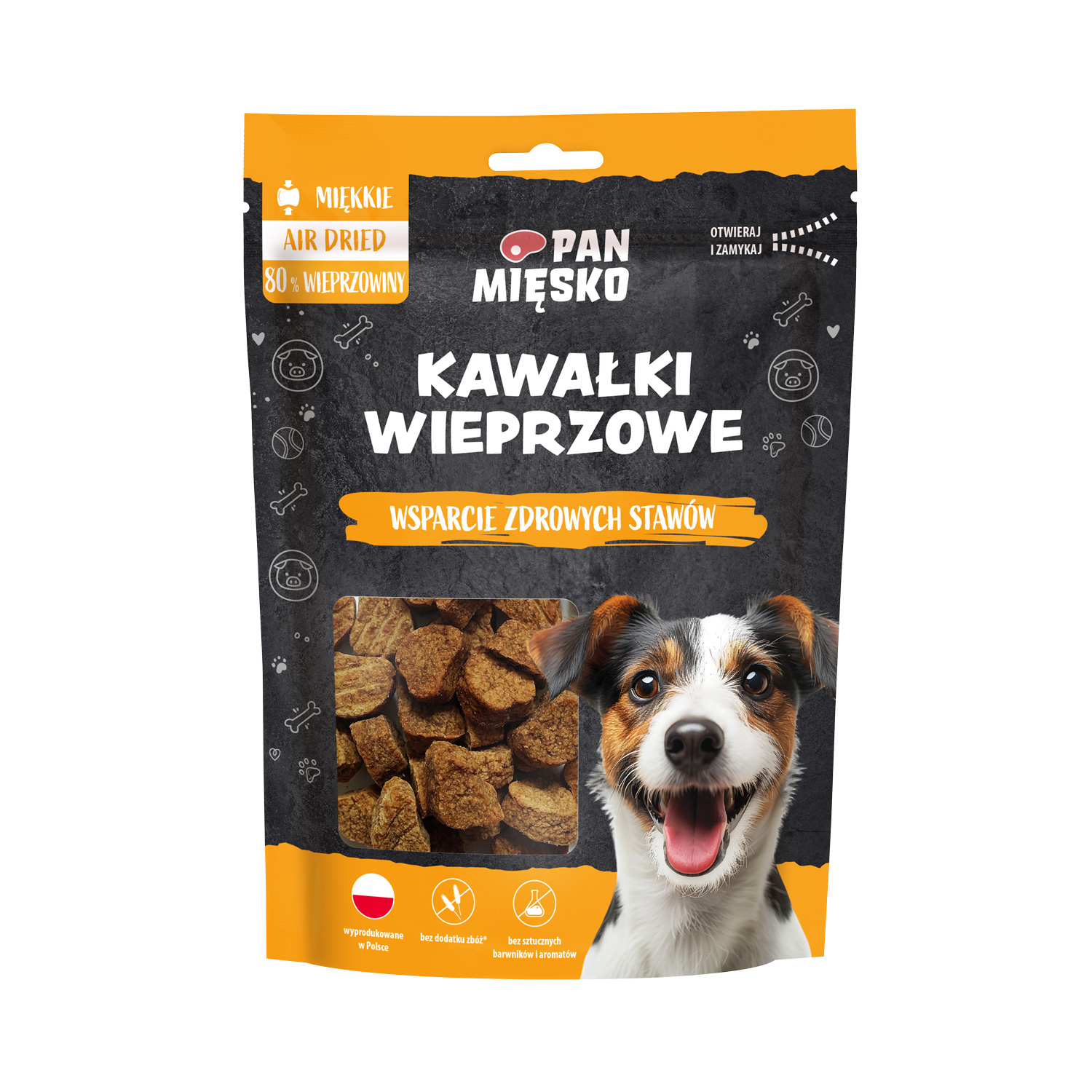 Pan Mięsko Kawałki wieprzowe 80g - przysmak dla psów