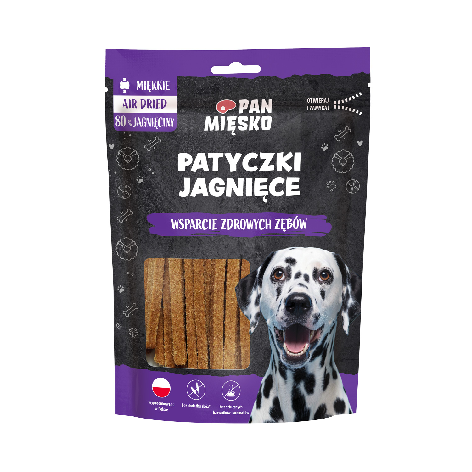 Pan Mięsko Patyczki jagnięce 80g - przysmak dla psa
