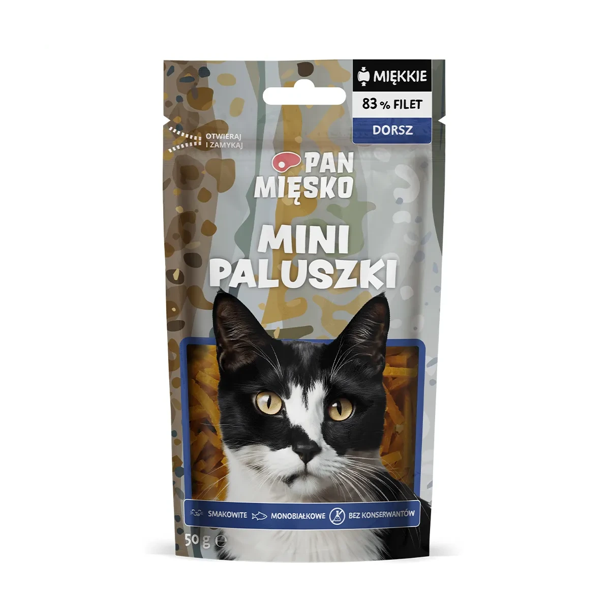 Pan Mięsko Paluszki z dorsza 50g - przysmak dla kota