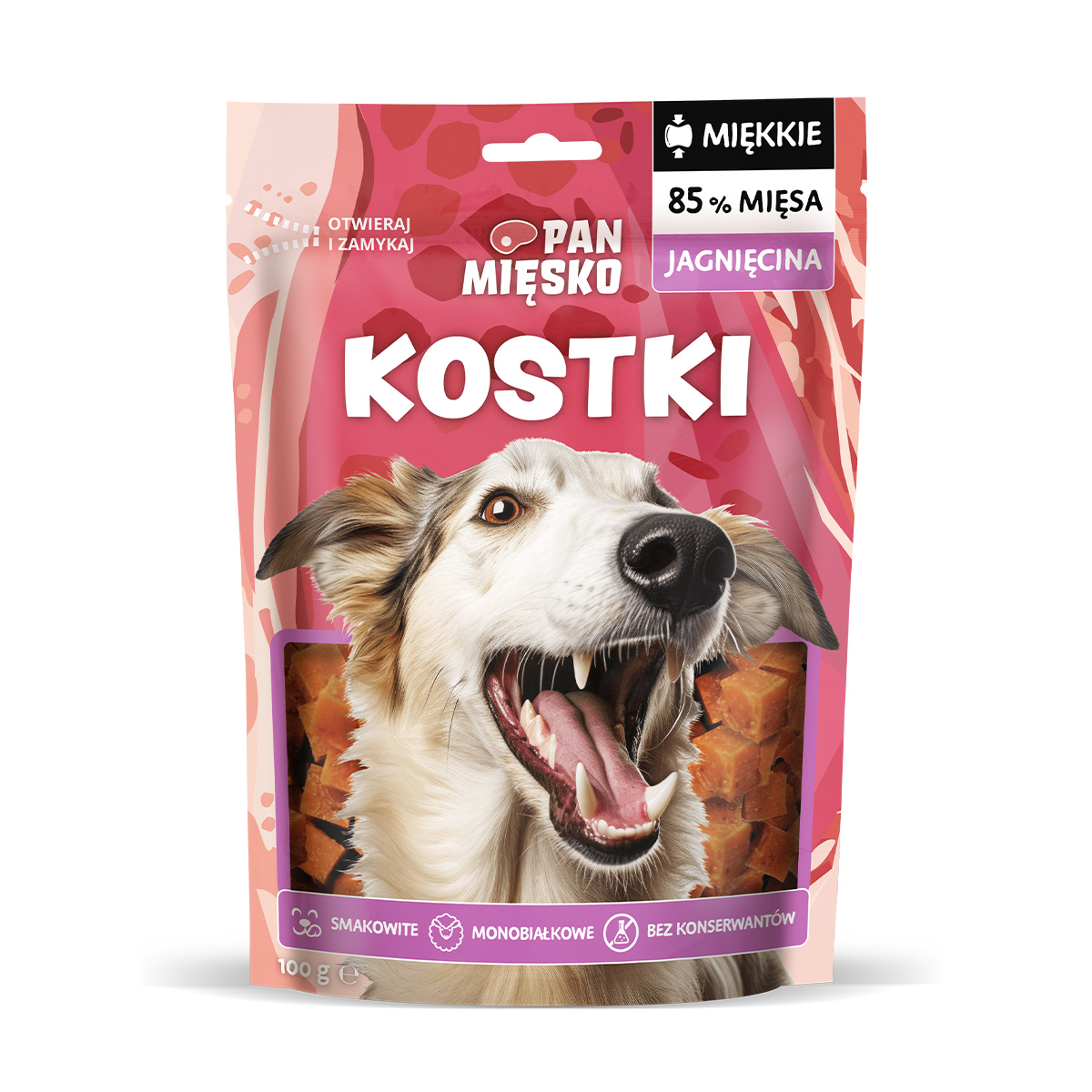 Pan Mięsko Kostki z jagnięciną 100g - przysmak dla psa
