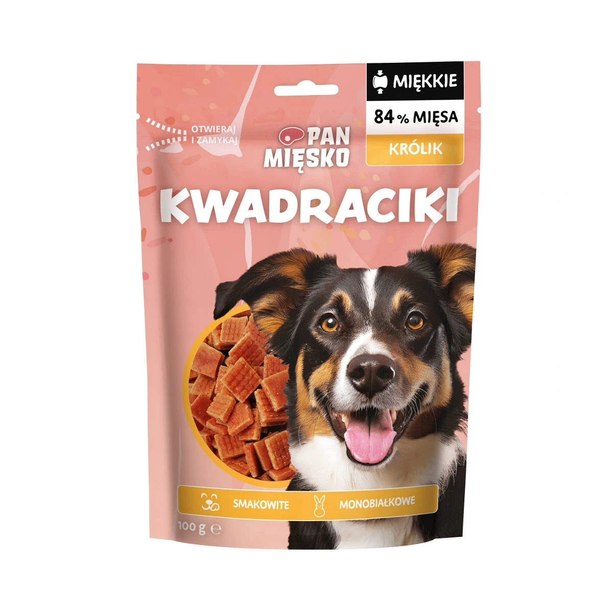 Pan Mięsko Kwadraciki z królikiem 100g - przysmak dla psa