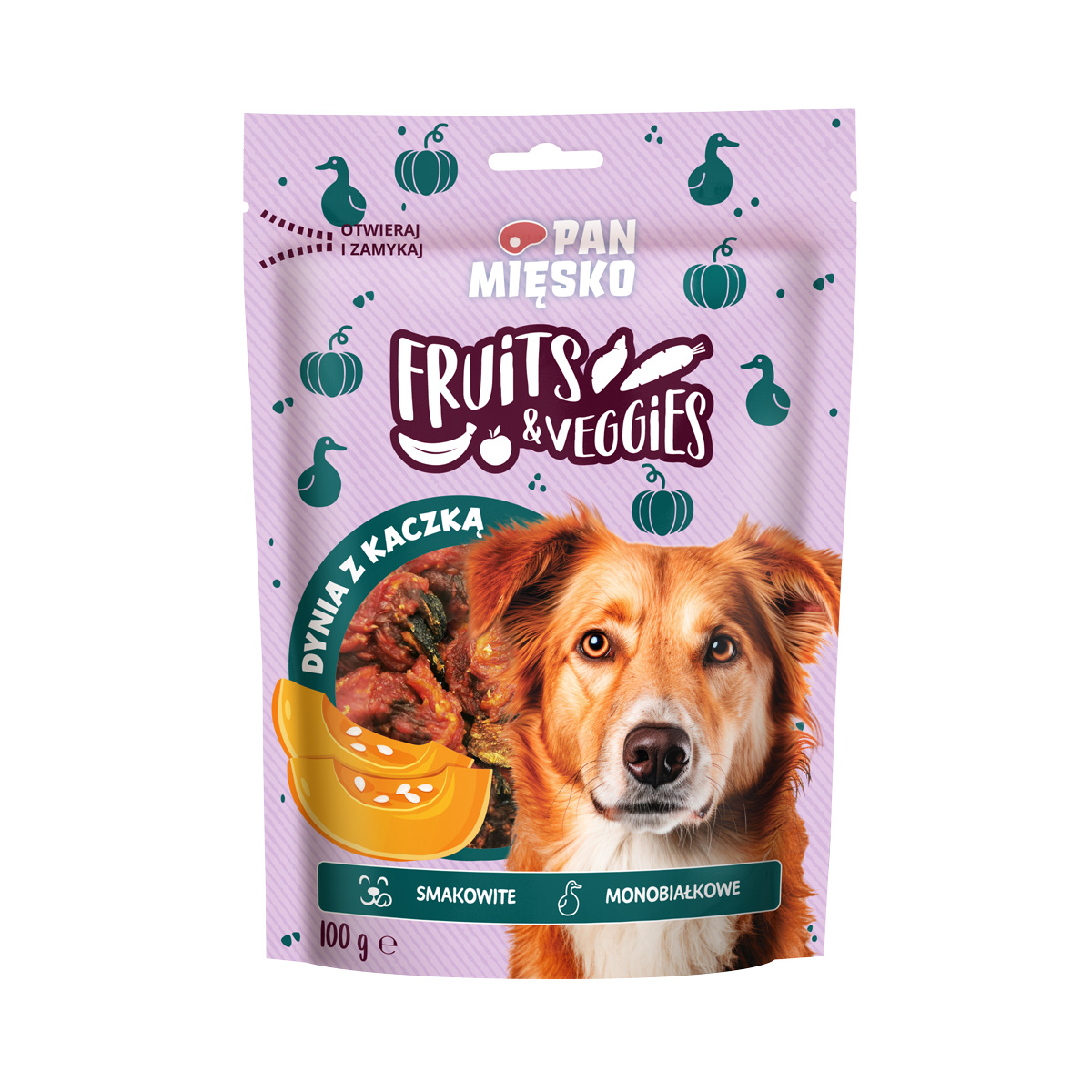 Pan Mięsko Fruits & Veggies Dynia Kaczka 100g - przysmak dla psa