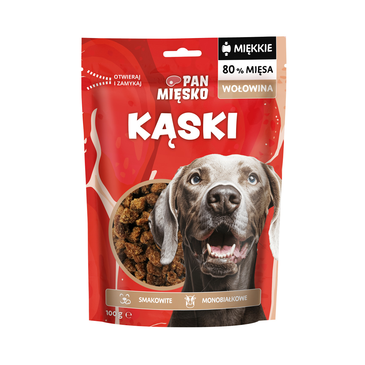 Pan Mięsko Kąski z wołowiną 100g - przysmak dla psa