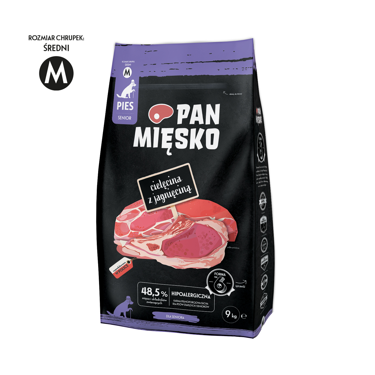 Pan Mięsko (cielęcina z jagnięciną) 3kg/9kg - sucha karma dla psów seniorów