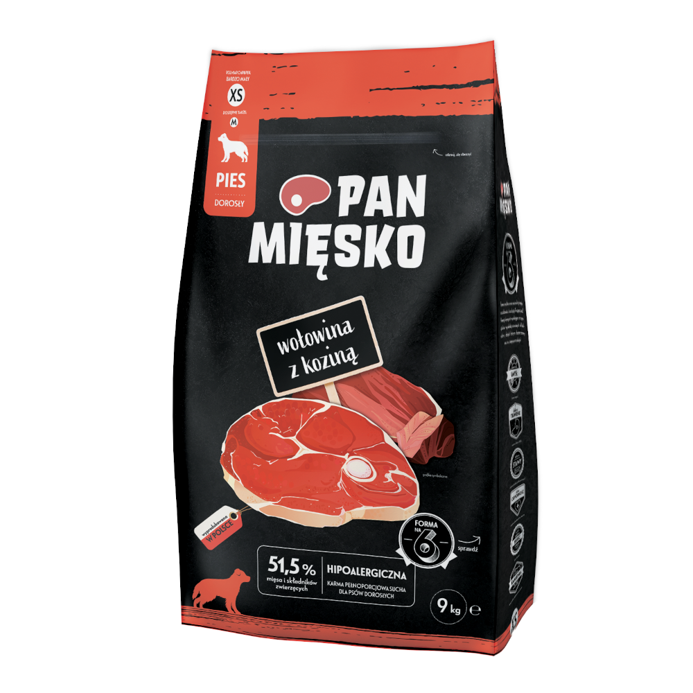 Pan Mięsko (wołowina z koziną) 3kg/9kg - sucha karma dla psów
