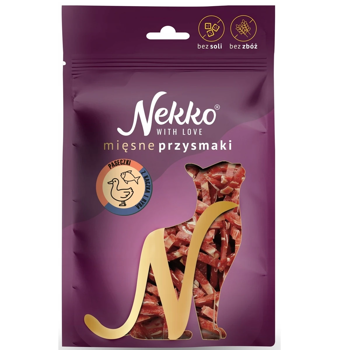 Nekko Przysmak Kot paseczki kaczka z rybą 50g
