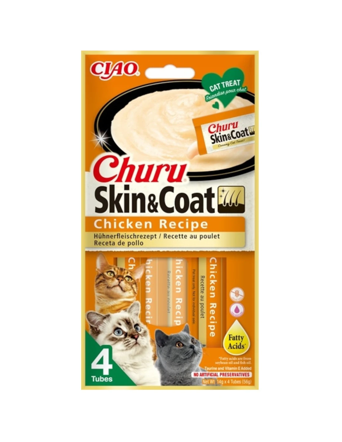 Inaba Churu Cat Skin&Coat kurczak 4x14g - przysmak dla kota w kremie
