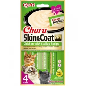 Inaba Churu Cat Skin&Coat kurczak małże 4x14g - przysmak dla kota w kremie