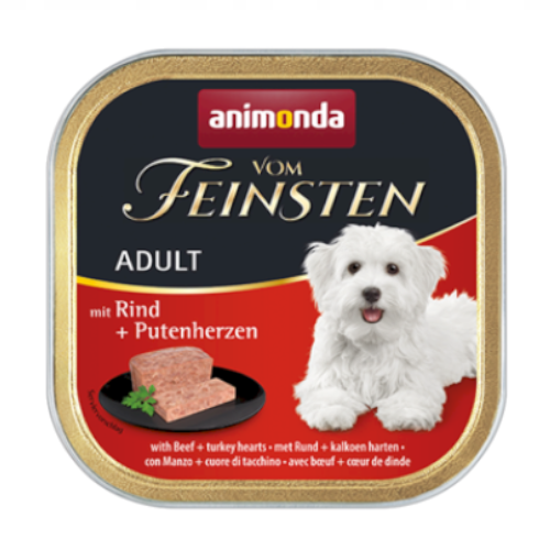 Animonda vom feinsten wołowina + serca indycze 150g - mokra karma dla psów