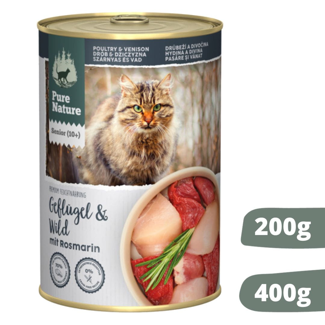 Pure Nature Cat Senior drób dziczyzna puszka 200g/400g - mokra karma dla kotów seniorów