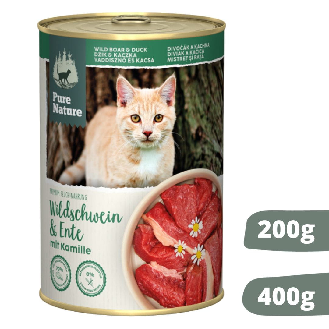 Pure Nature Cat dzik z kaczką puszka 200g/400g - mokra karma dla kotów