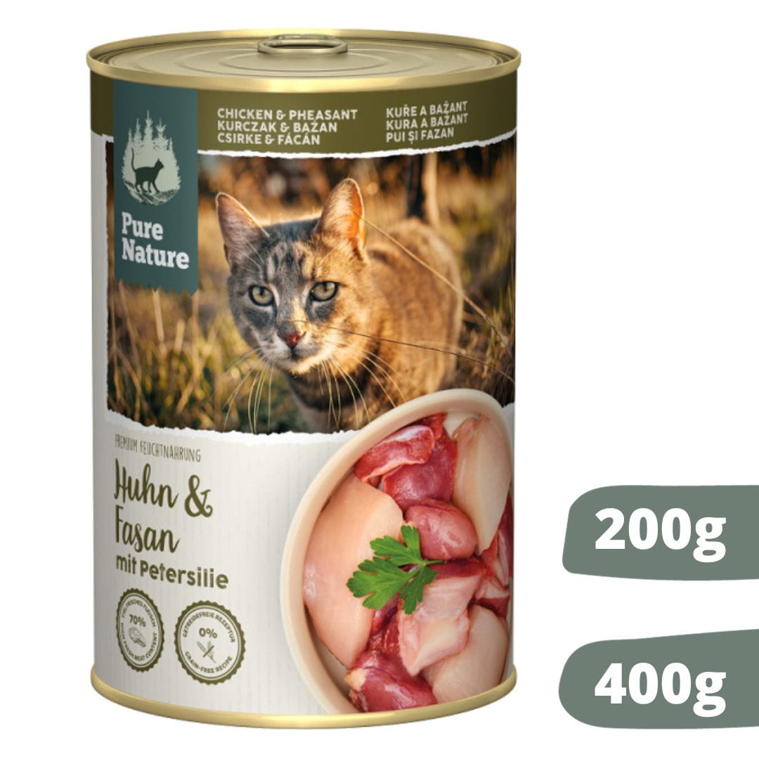 Pure Nature Cat kurczak bażant puszka 200g/400g - mokra karma dla kotów