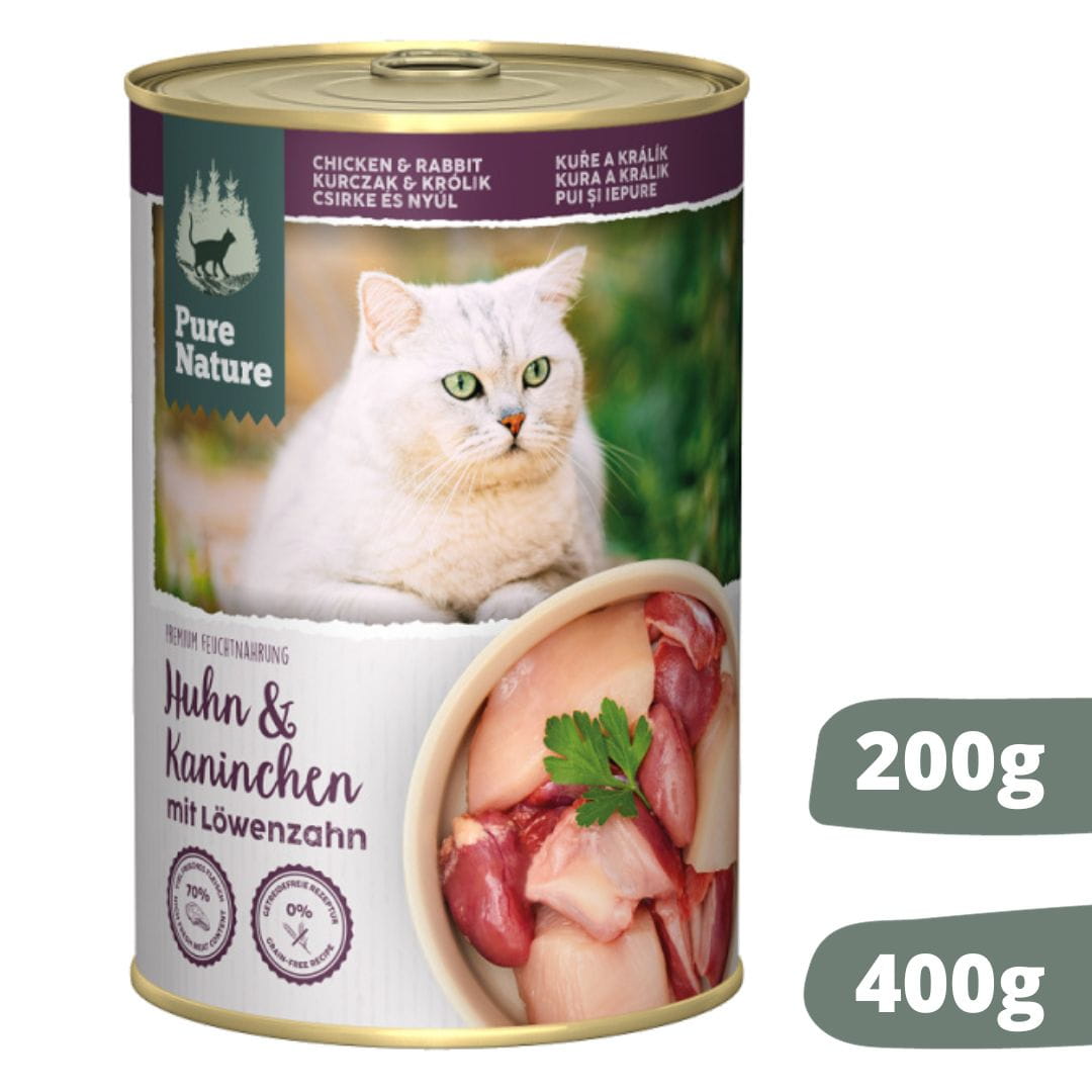 Pure Nature Cat kurczak z królikiem puszka 200g/400g - mokra karma dla kotów