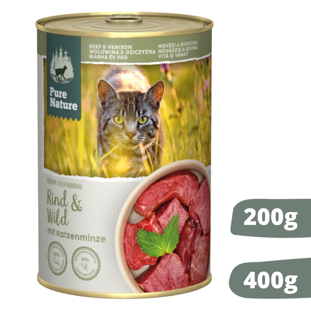 Pure Nature Cat wołowina z dziczyzną puszka 200g/400g - mokra karma dla kotów