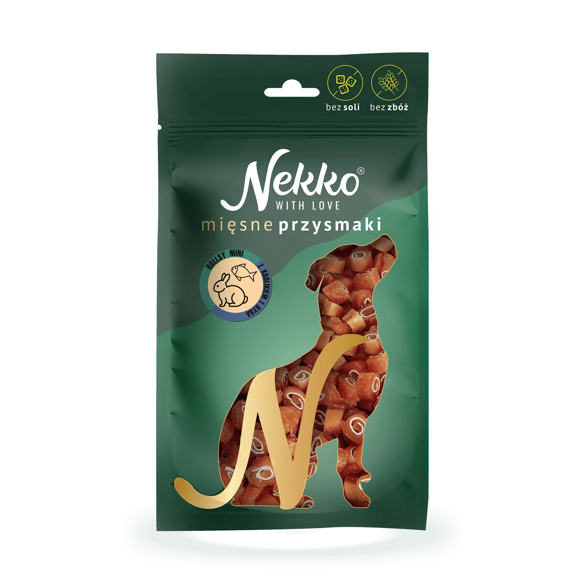 Nekko Przysmak Pies rollsy mini królik ryba 80g