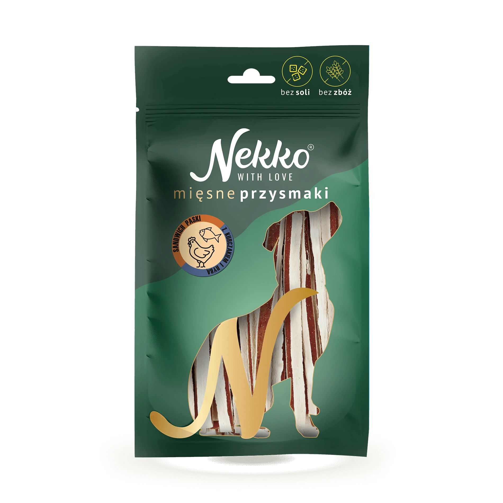 Nekko Przysmak Pies sandwich paski kurczak ryba 80g