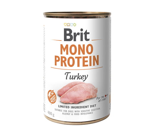 Brit Mono Protein indyk puszka 400g - mokra karma dla psów