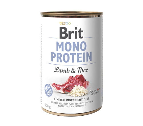 Brit Mono Protein jagnięcina z ryżem puszka 400g - mokra karma dla psów