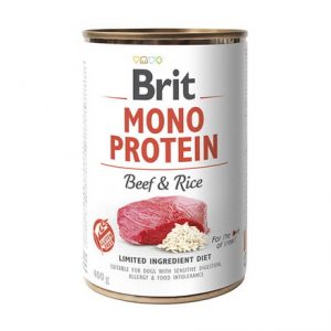 Brit Mono Protein wołowina z ryżem puszka 400g - mokra karma dla psów