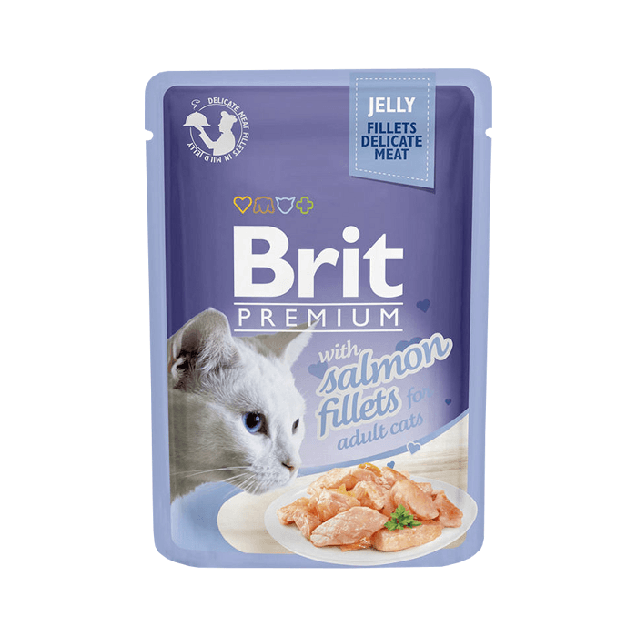 Brit Premium filety z łososia w galaretce saszetka 85g - mokra karma dla kotów