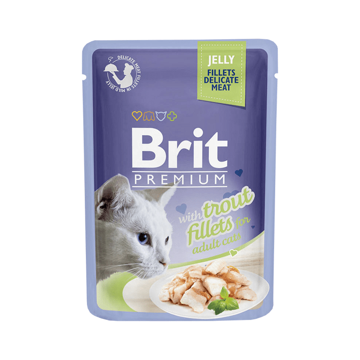 Brit Premium filety z pstrąga w galaretce saszetka 85g - mokra karma dla kotów