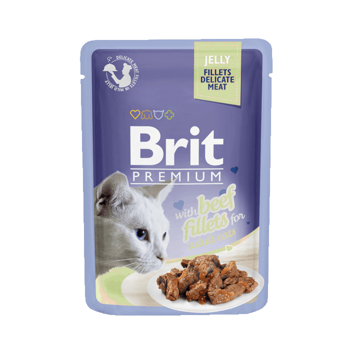 Brit Premium filety z wołowiny w galaretce saszetka 85g - mokra karma dla kotów