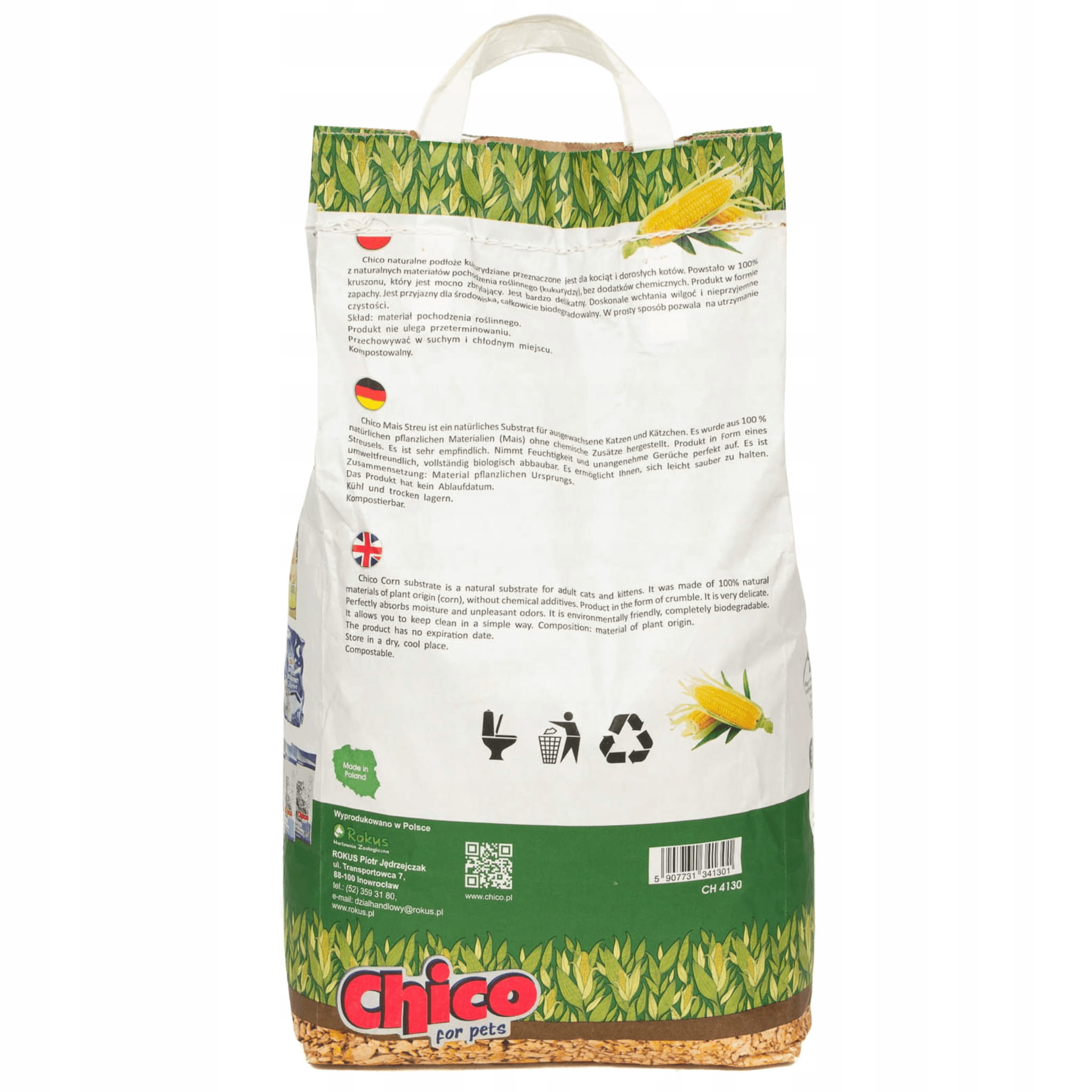 Chico Naturalny żwirek kukurydziany zbrylający 7L