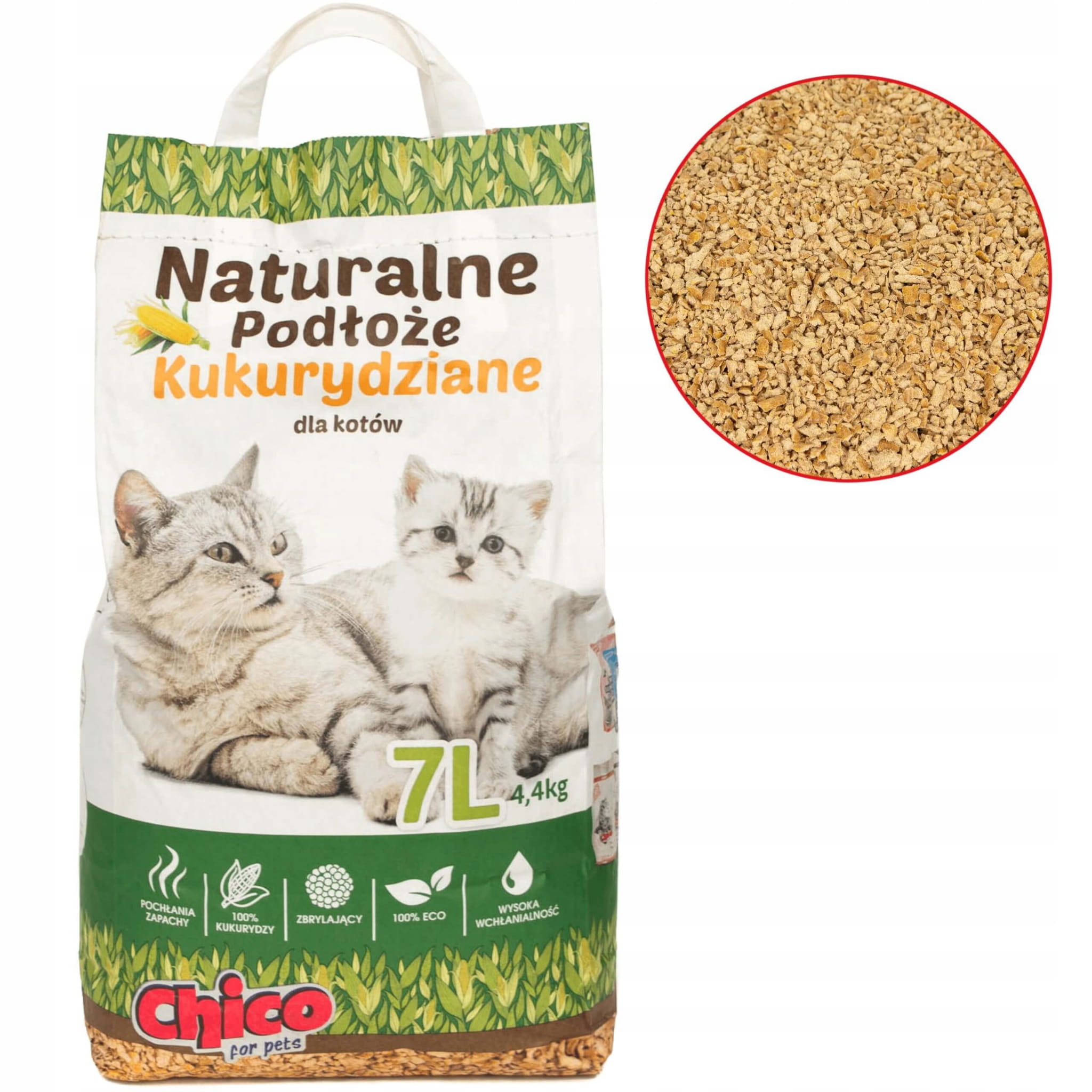 Chico Naturalny żwirek kukurydziany zbrylający 7L