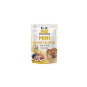 Brit Care Mini królik z łososiem w sosie saszetka 85g - mokra karma dla psów