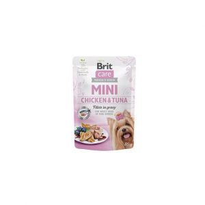 Brit Care Mini kurczak z tuńczykiem w sosie saszetka 85g - mokra karma dla psów