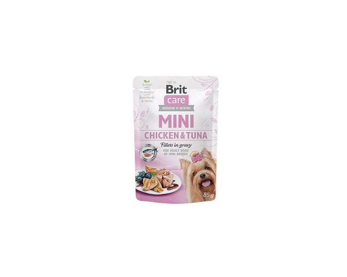Brit Care Mini kurczak z tuńczykiem w sosie saszetka 85g - mokra karma dla psów