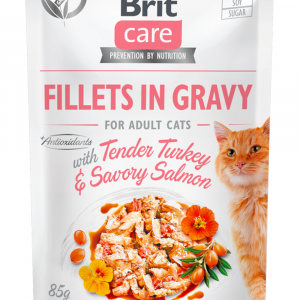 Brit Care Tender Turkey & Savory Salmon (indyk i łosoś) w sosie saszetka 85g - mokra karma dla kotów