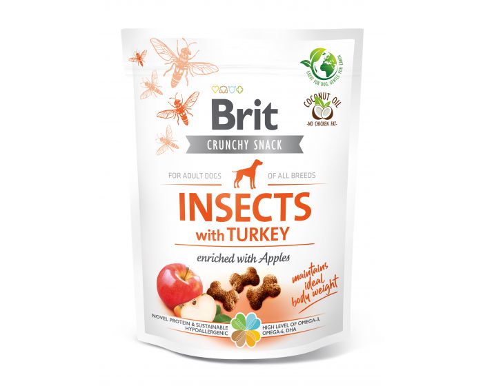 Brit Care Dog przysmak dla psów Crunchy INSECTS & TURKEY 200g
