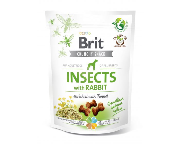 Brit Care Dog przysmak dla psów Crunchy INSECTS & RABBIT 200g