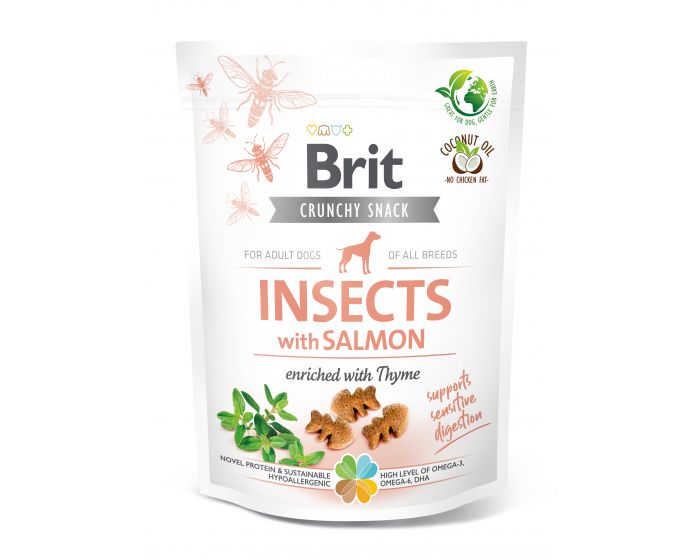 Brit Care Dog przysmak dla psów Crunchy INSECTS & SALMON 200g