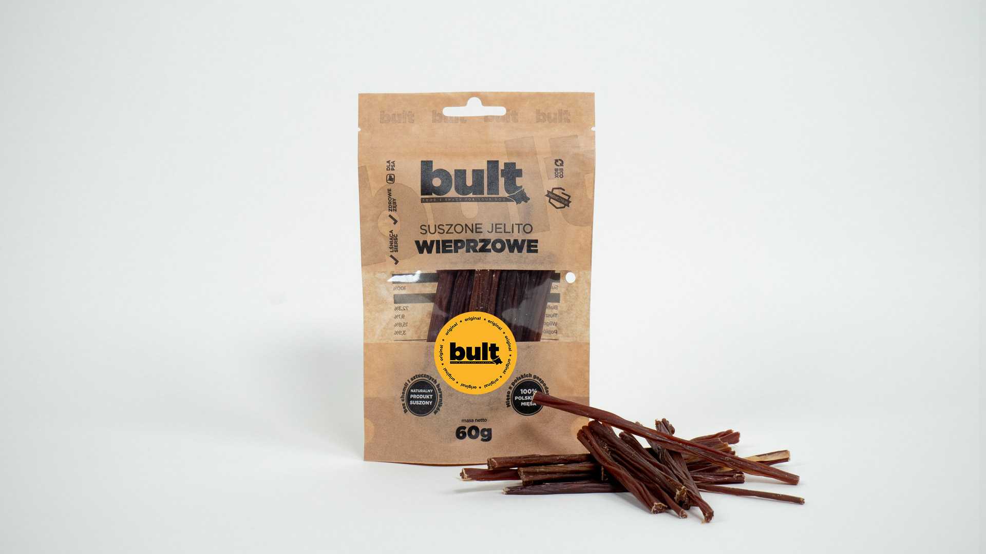 Bult ECO Jelito wieprzowe suszone 60g - przysmaki dla psów