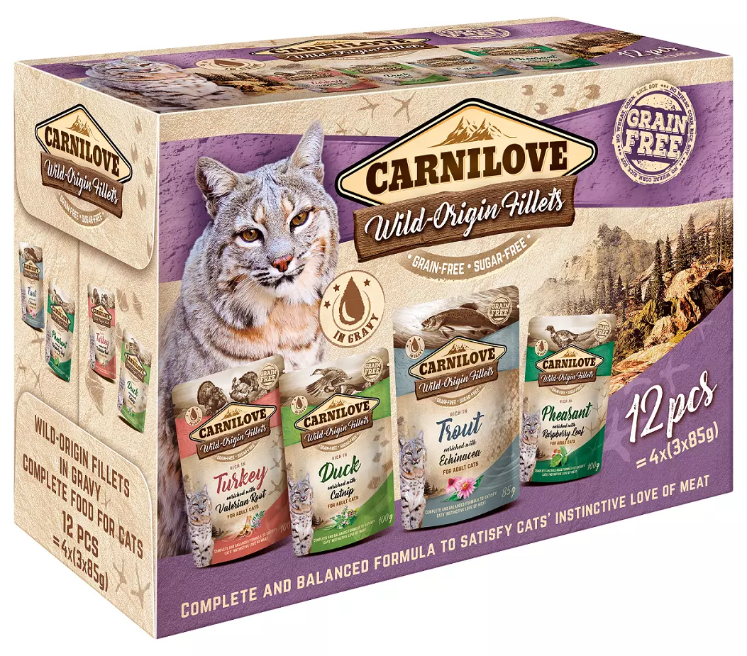 Carnilove pakiet 12szt x 85g (mix smaków w sosie) - mokra karma dla kotów