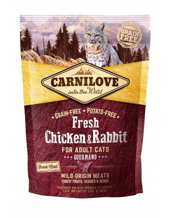 Carnilove (kurczak i królik) Adult Fresh 0,4kg/2kg - sucha karma dla kotów