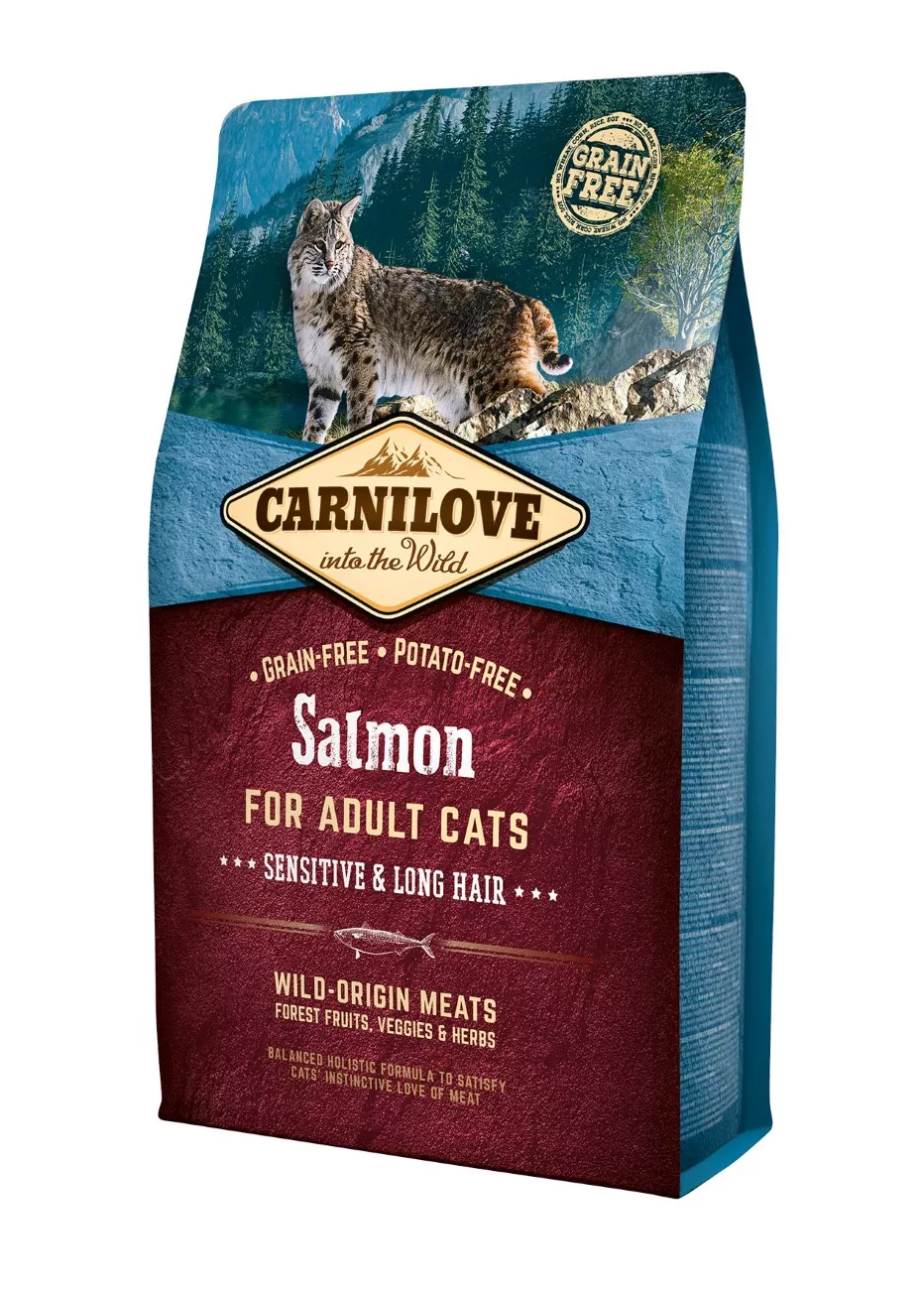 Carnilove (łosoś) Sensitive & Long Hair 0,4kg/2kg - sucha karma dla kotów