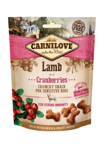 Carnilove Crunchy jagnięcina & żurawina 200g - przysmak dla psów