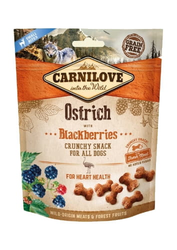 Carnilove Crunchy struś & jeżyny 200g - przysmak dla psów