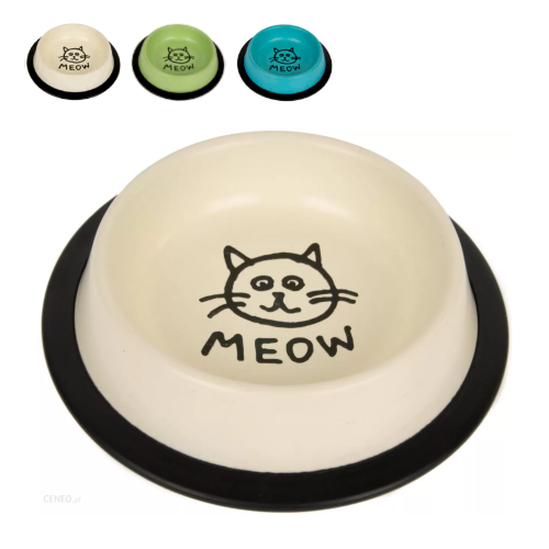 Chico Miska metalowa na gumie MEOW - miski dla psów i kotów