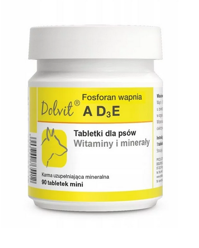 Dolfos Dolvit Fosforan wapnia AD3E (witaminy i minerały) - tabletki dla psów