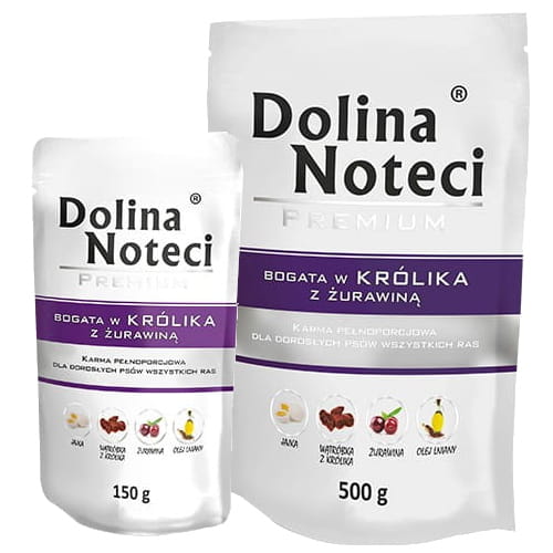 Dolina Noteci Królik z żurawiną 150g/500g - mokra karma dla psów