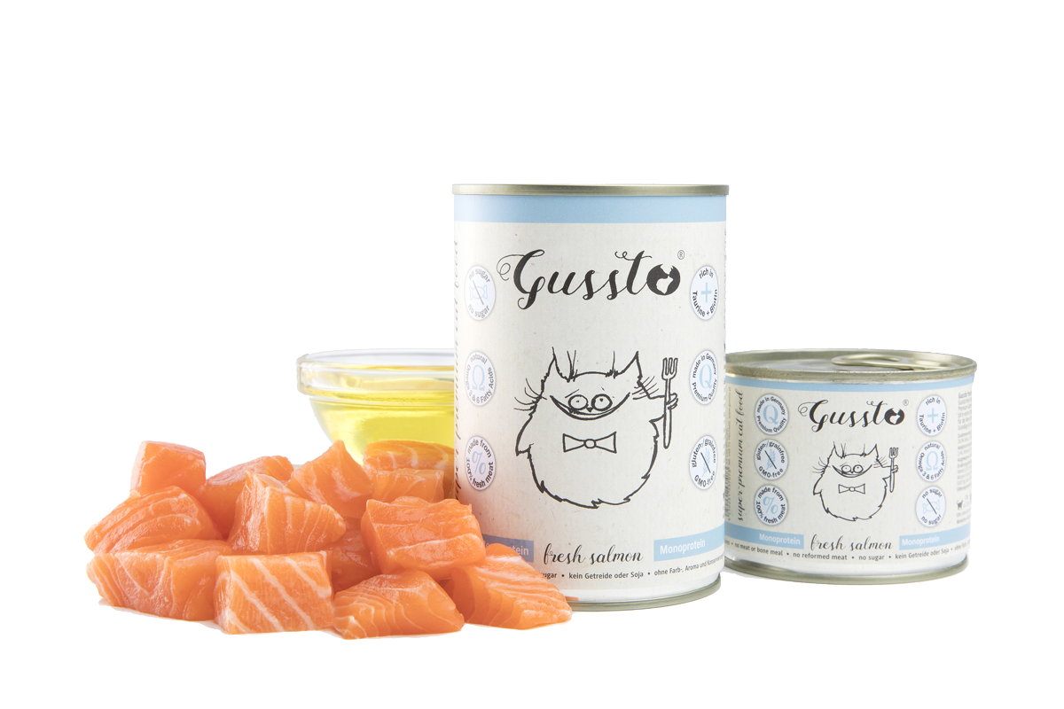 Gussto świeży łosoś puszka 190/375g - mokra karma dla kotów