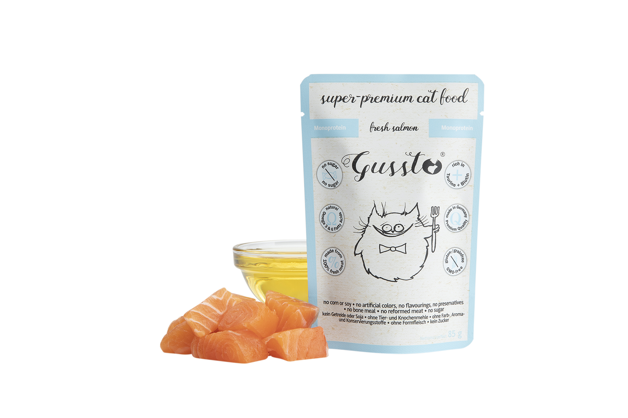 Gussto (świeży łosoś) saszetka 85g - mokra karma dla kotów