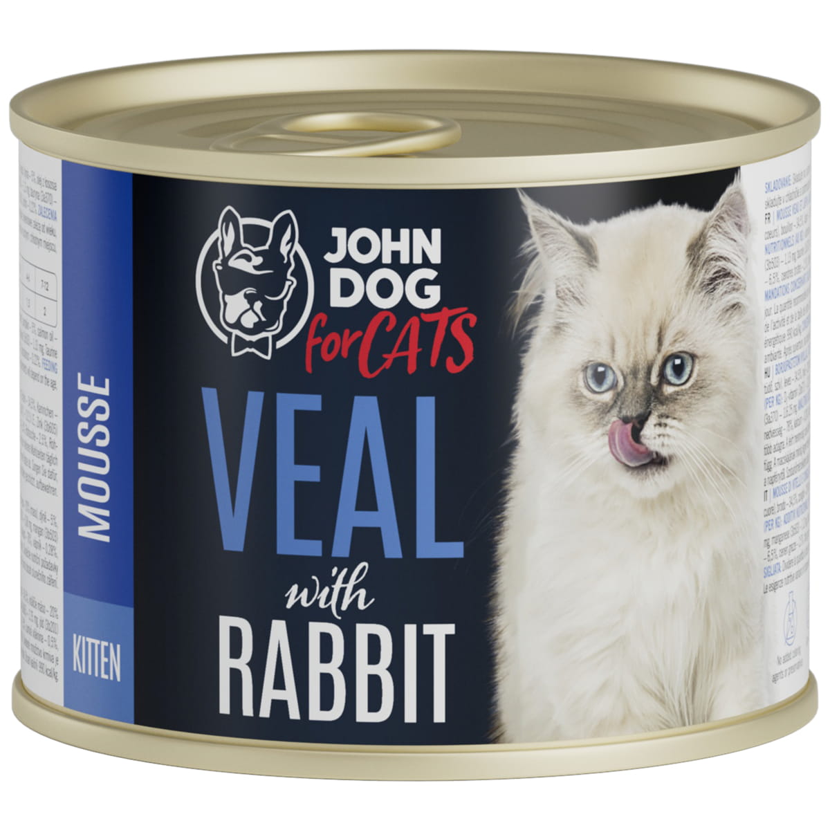 John Dog Cats cielęcina z królikiem w musie puszka 200g/400g - mokra karma dla kociąt